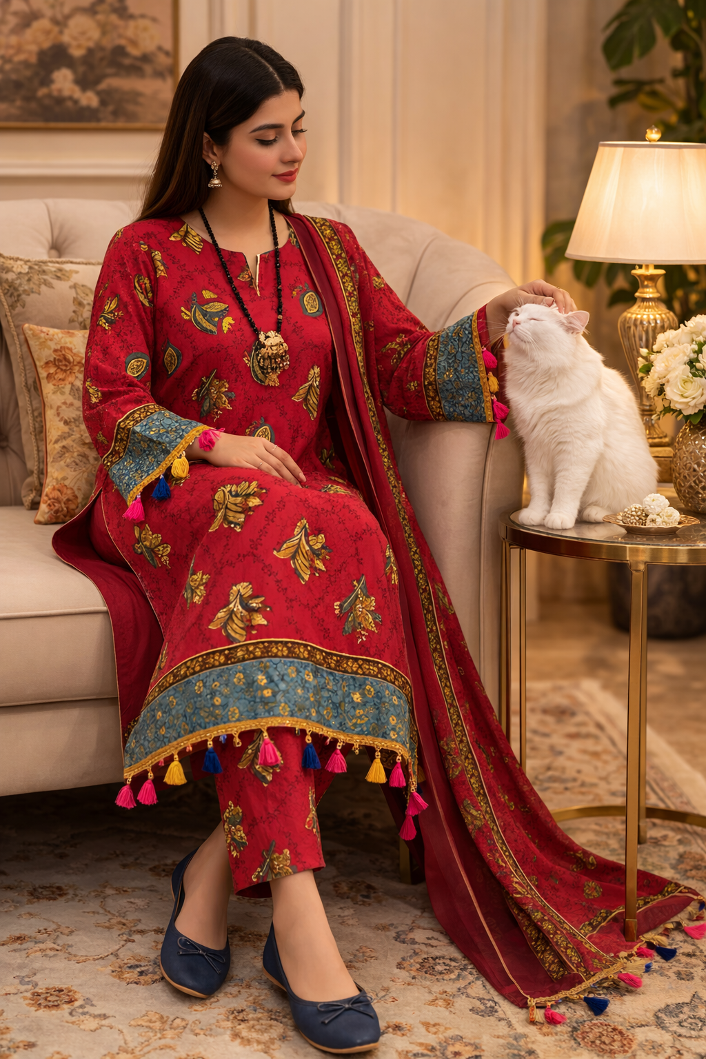 Swiss Lawn Unstitched 3 Piece Suit - A1103