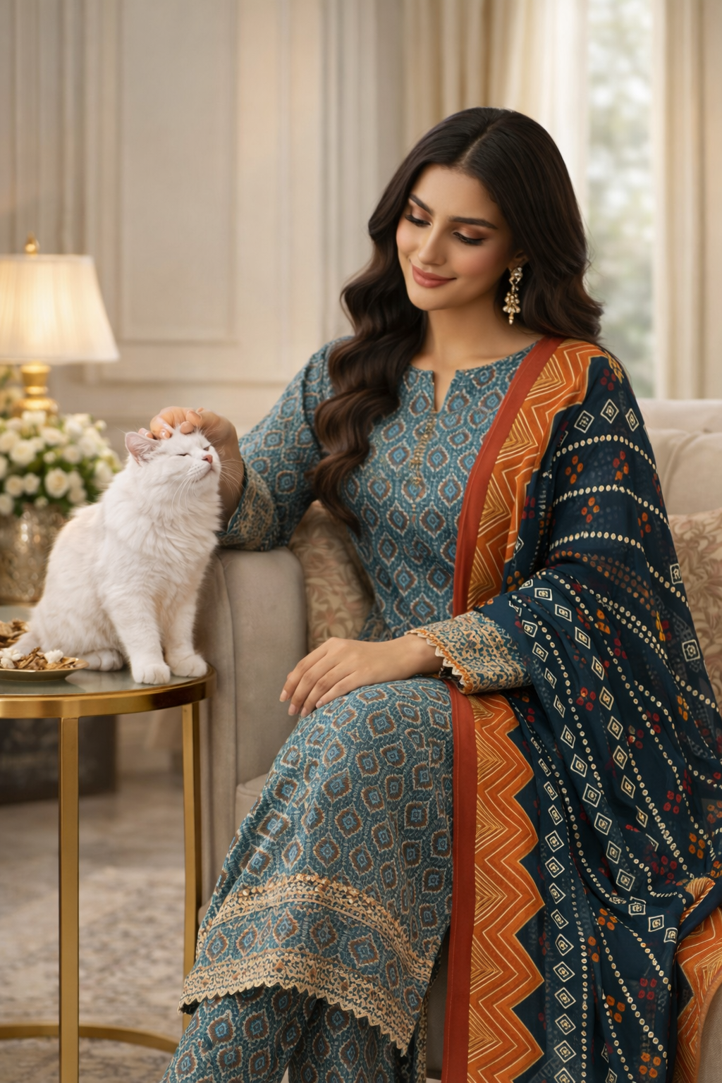 Swiss Lawn Unstitched 3 Piece Suit - A1112