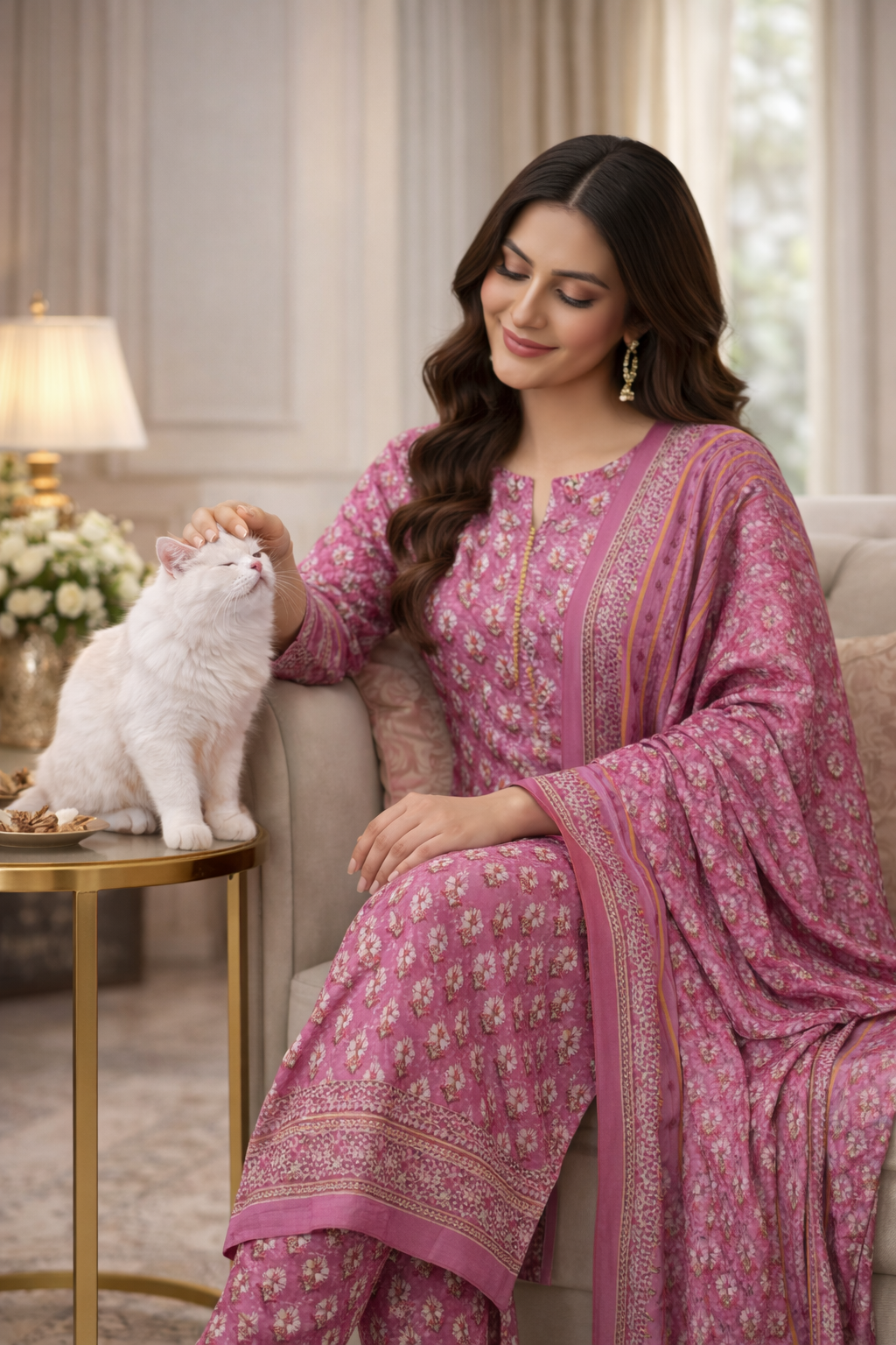 Swiss Lawn Unstitched 3 Piece Suit - A1208