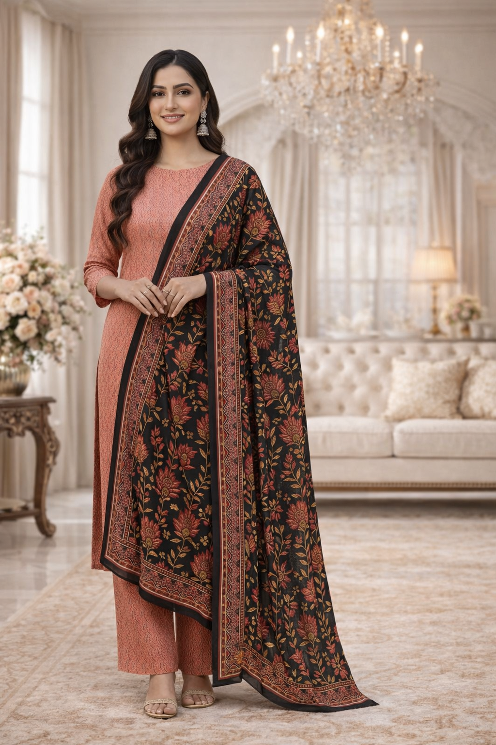 Swiss Lawn Unstitched 3 Piece Suit - A1215