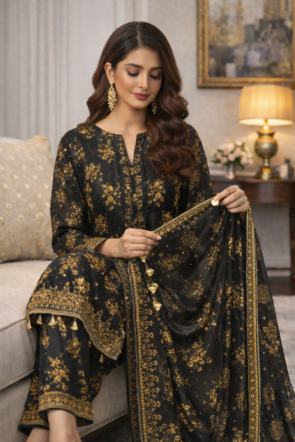 Swiss Lawn Unstitched 3 Piece Suit - A1302