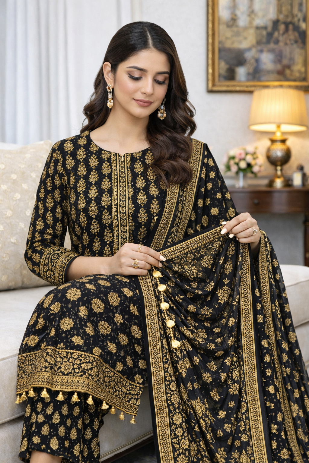 Swiss Lawn Unstitched 3 Piece Suit - A1305