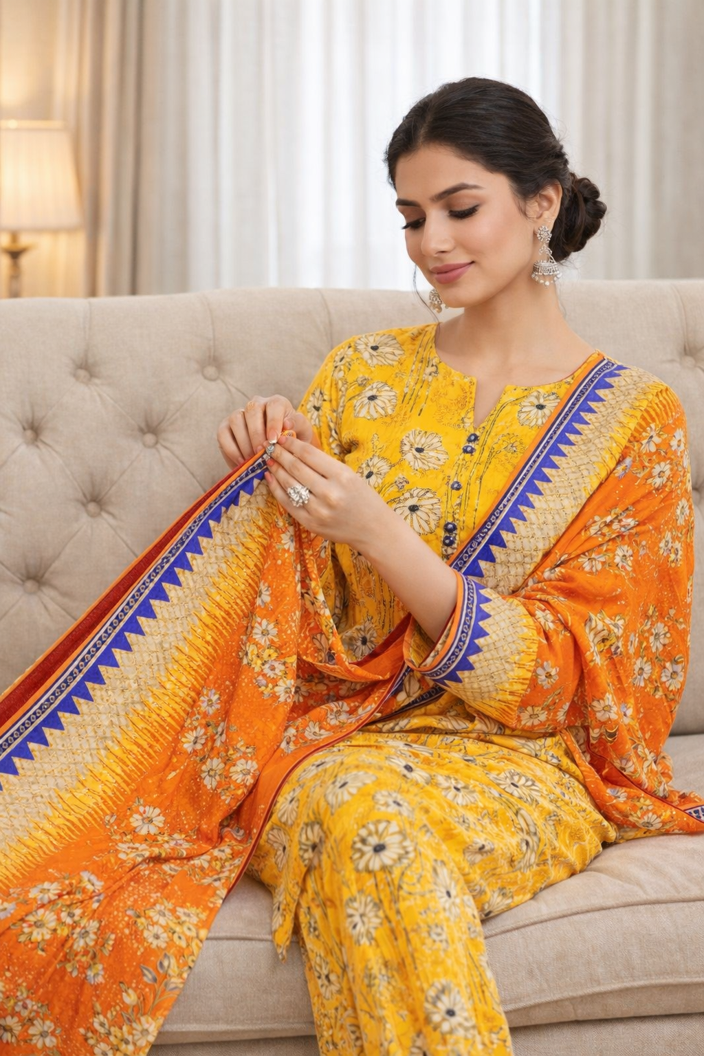 Swiss Lawn Unstitched 3 Piece Suit - A1304